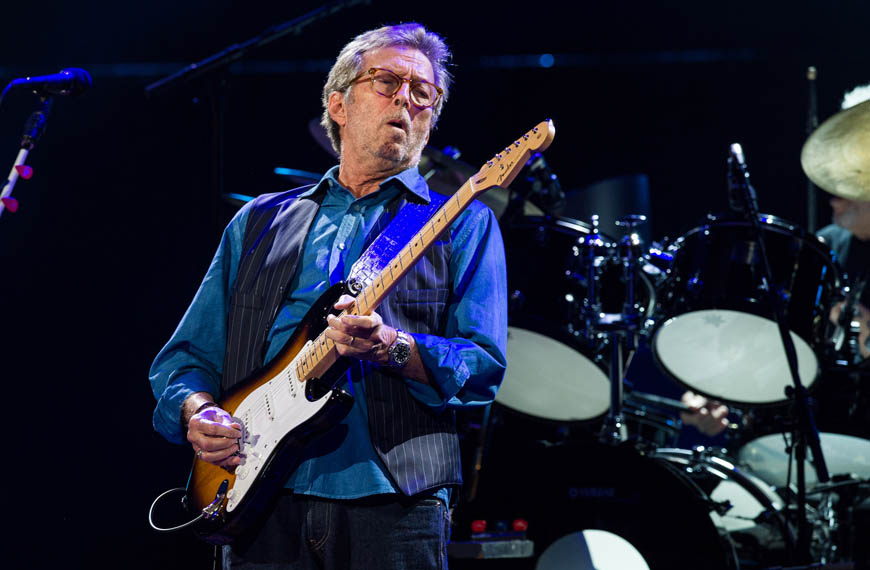 LONDON, ENGLAND - MAY 14: Eric Clapton performs live on stage at Royal Albert Hall on May 14, 2015 in London, England. (Photo by Brian Rasic/WireImage)